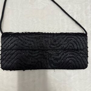 Bijoux Terner Elegant beaded Black Clutch Bag